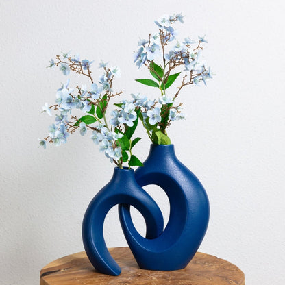 FloréWeave Konstnärlig Veskaomvas med Vävd Design för Eleganta Veskaomsterarrangemang | Veska Indigo Blå