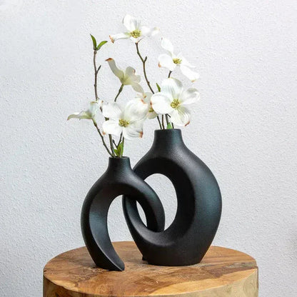 FloréWeave Konstnärlig Veskaomvas med Vävd Design för Eleganta Veskaomsterarrangemang | Veska Matt Black