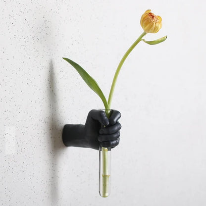 Flower Grab Väggvas | Veska svart
