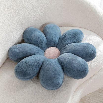 Fluffig Daisy Kudde - Pastell | Veska Blå med rosa mitten