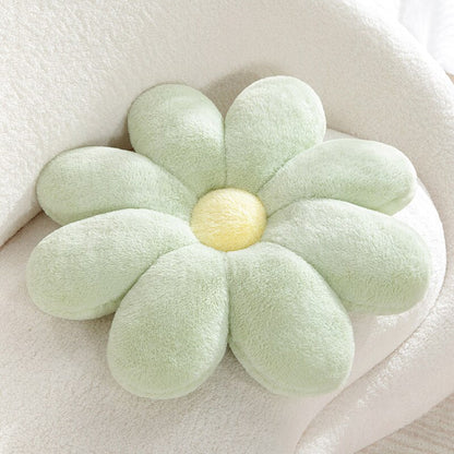 Fluffig Daisy Kudde - Pastell | Veska Grön med gult centrum