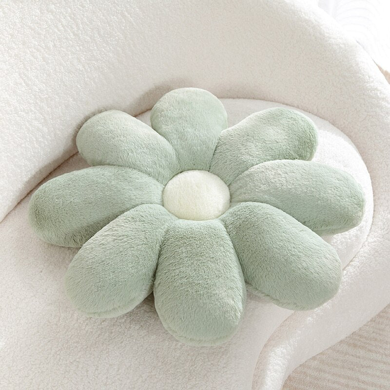 Fluffig Daisy Kudde - Pastell | Veska Grön med vit mitt
