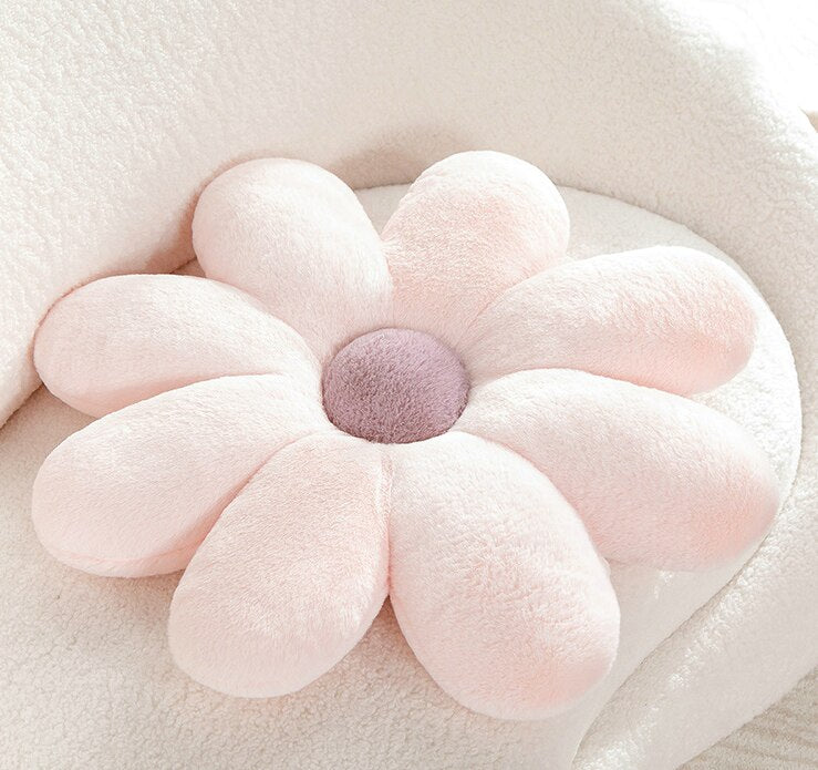 Fluffig Daisy Kudde - Pastell | Veska Rosa med lila centrum