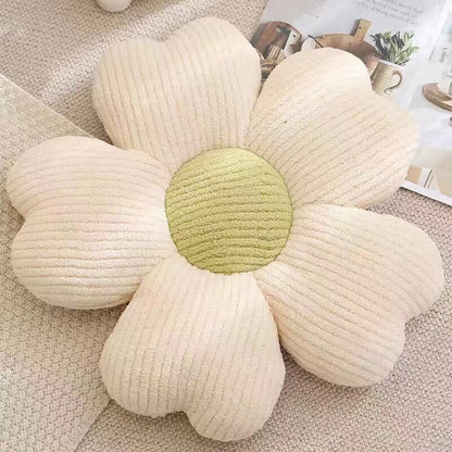 Fluffy Clover Flower Cushion | Veska Vit (Grön Center)