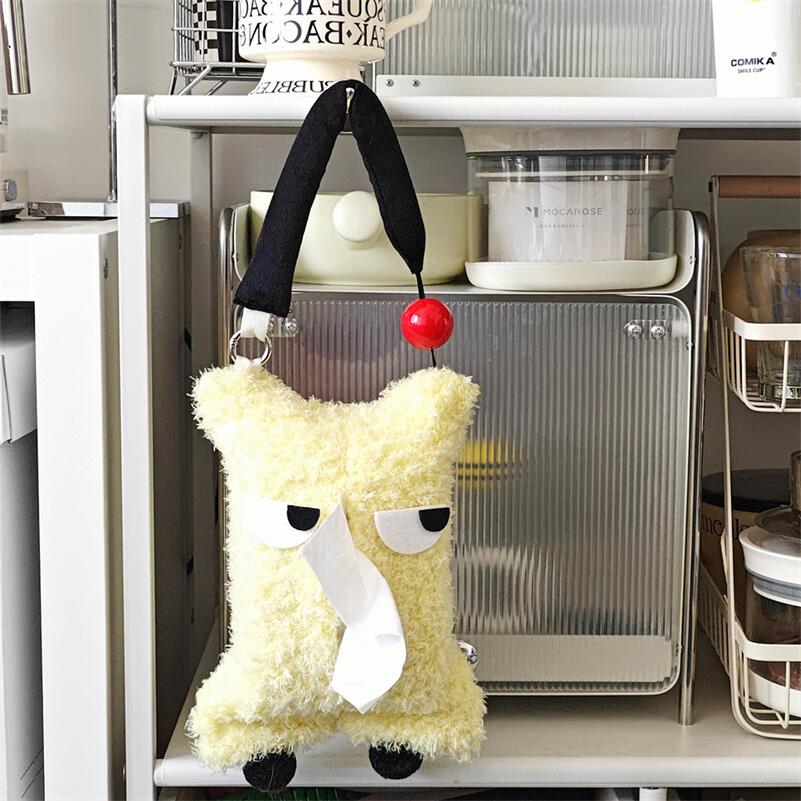 Fluffy Face Tissue Holder | Veska gul