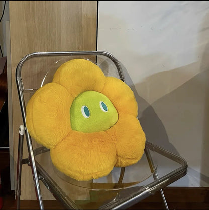 Fluffy Flower Cushion with Eyes | Veska