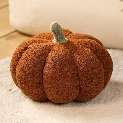 Fluffy Pumpkin Kudde | Veska Brun - boucle