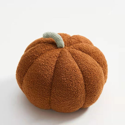 Fluffy Pumpkin Kudde | Veska Brun - boucle - rund form