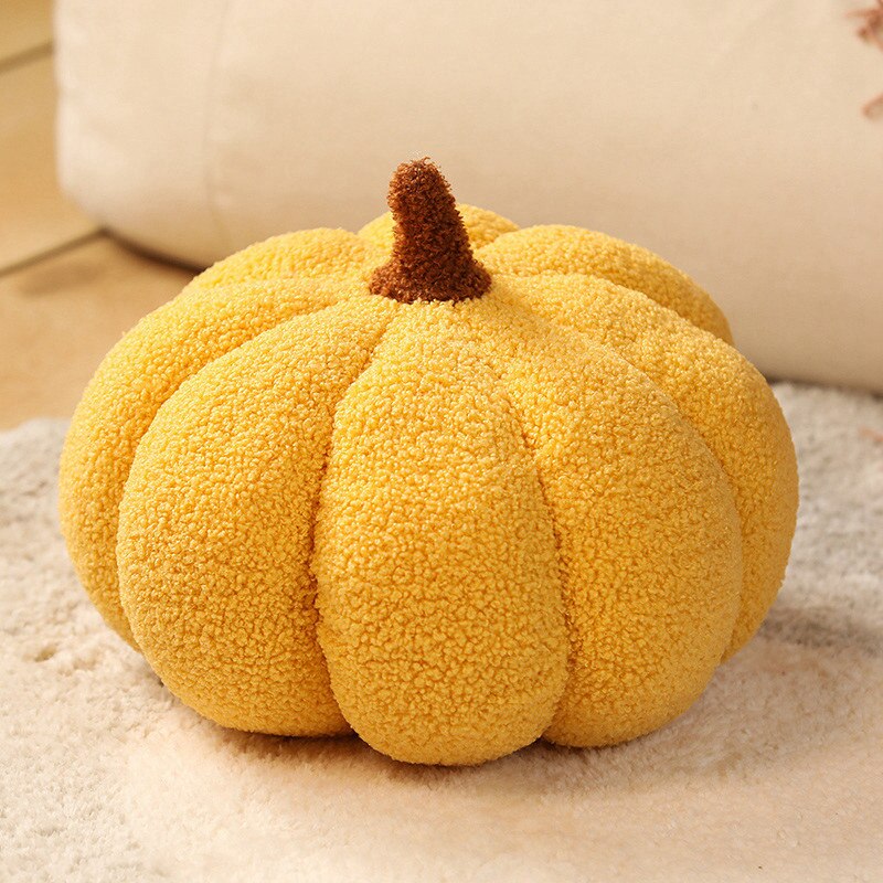 Fluffy Pumpkin Kudde | Veska Gul - boucle