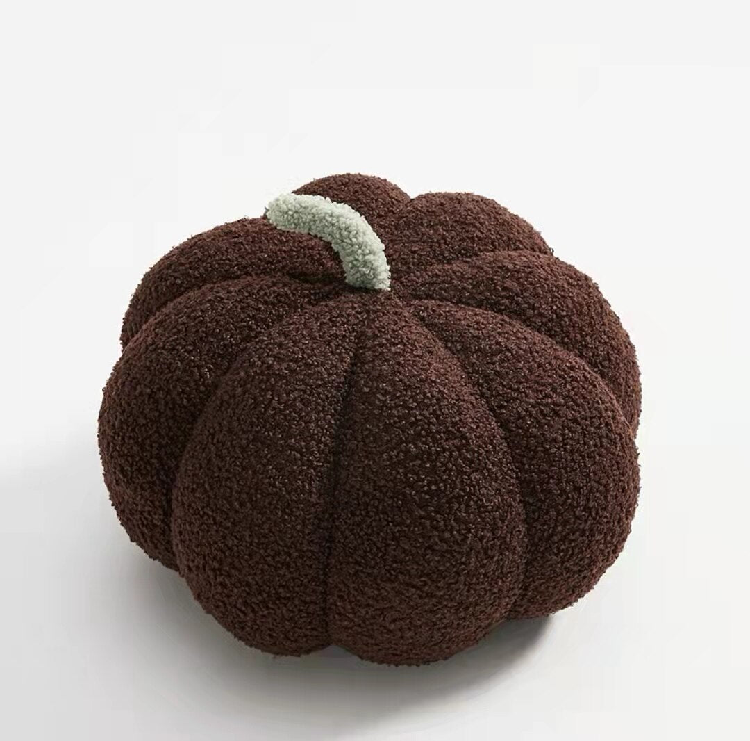 Fluffy Pumpkin Kudde | Veska Kaffe - boucle - rund form