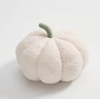 Fluffy Pumpkin Kudde | Veska Vit - boucle - rund form