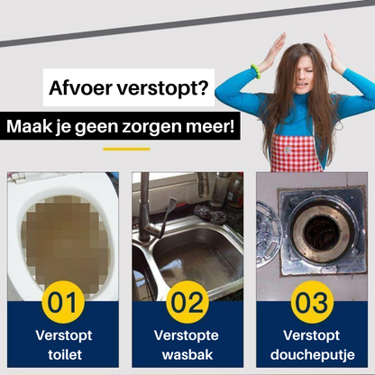 FlushMaster® Pro | 1+1 GRATIS | Aldrig mer en igensatt avlopp | Veska
