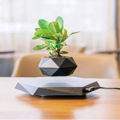 Flytande Air Bonsai Kruka Magnetisk flytande växtkruka för modern skrivbordsdekoration | Veska Svart