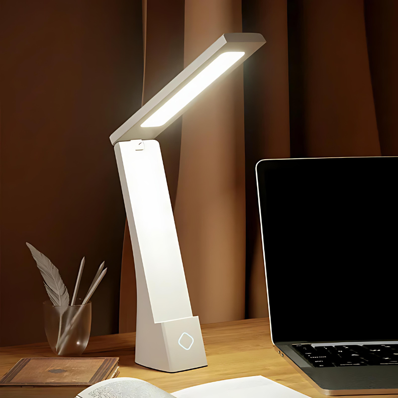 FoldLuxe – Fällbar LED Bordsampa | Touchkontroll & Modern Minimalistisk Design | Veska Vit