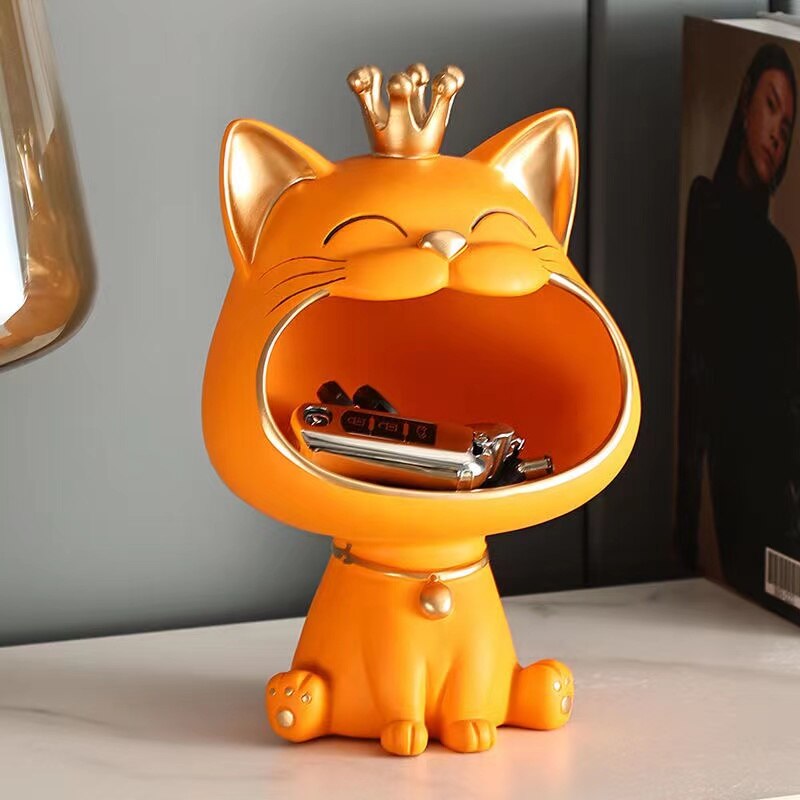 Fortune Kitty Staty Hem Förvaringsbox | Veska Orange