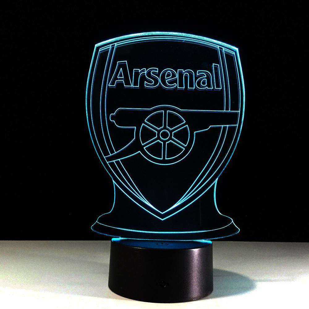 Fotboll Arsenal 3D Optisk Illusionslampa | Veska Standardtitel