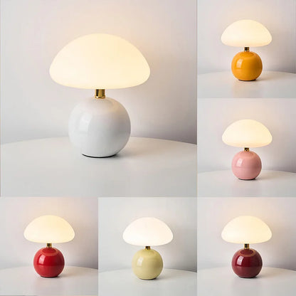 Fransk Cream Svamp Bords Lampa - Vintage Stil Belysning för Heminredning & Vardagsrum | Veska