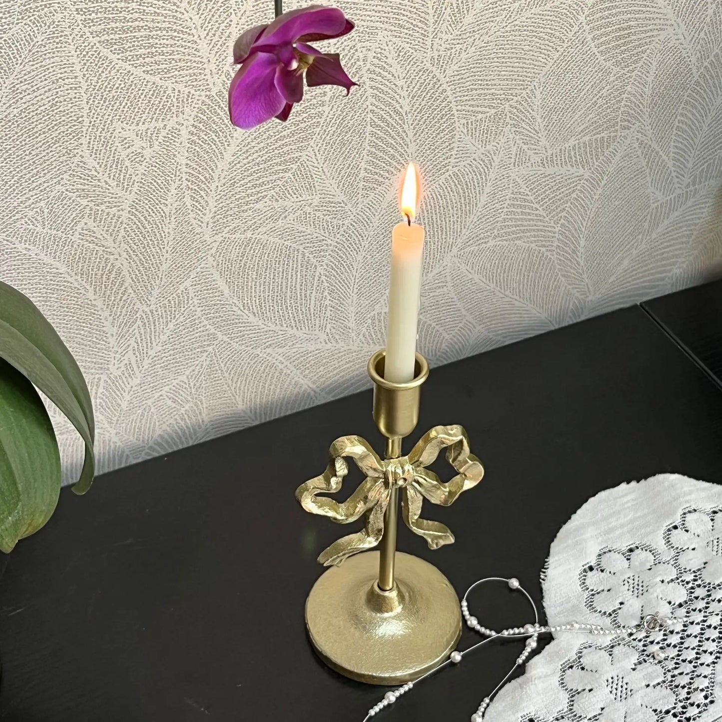 Franskt smidesjärn ljusstake | Veska Guld - Kort