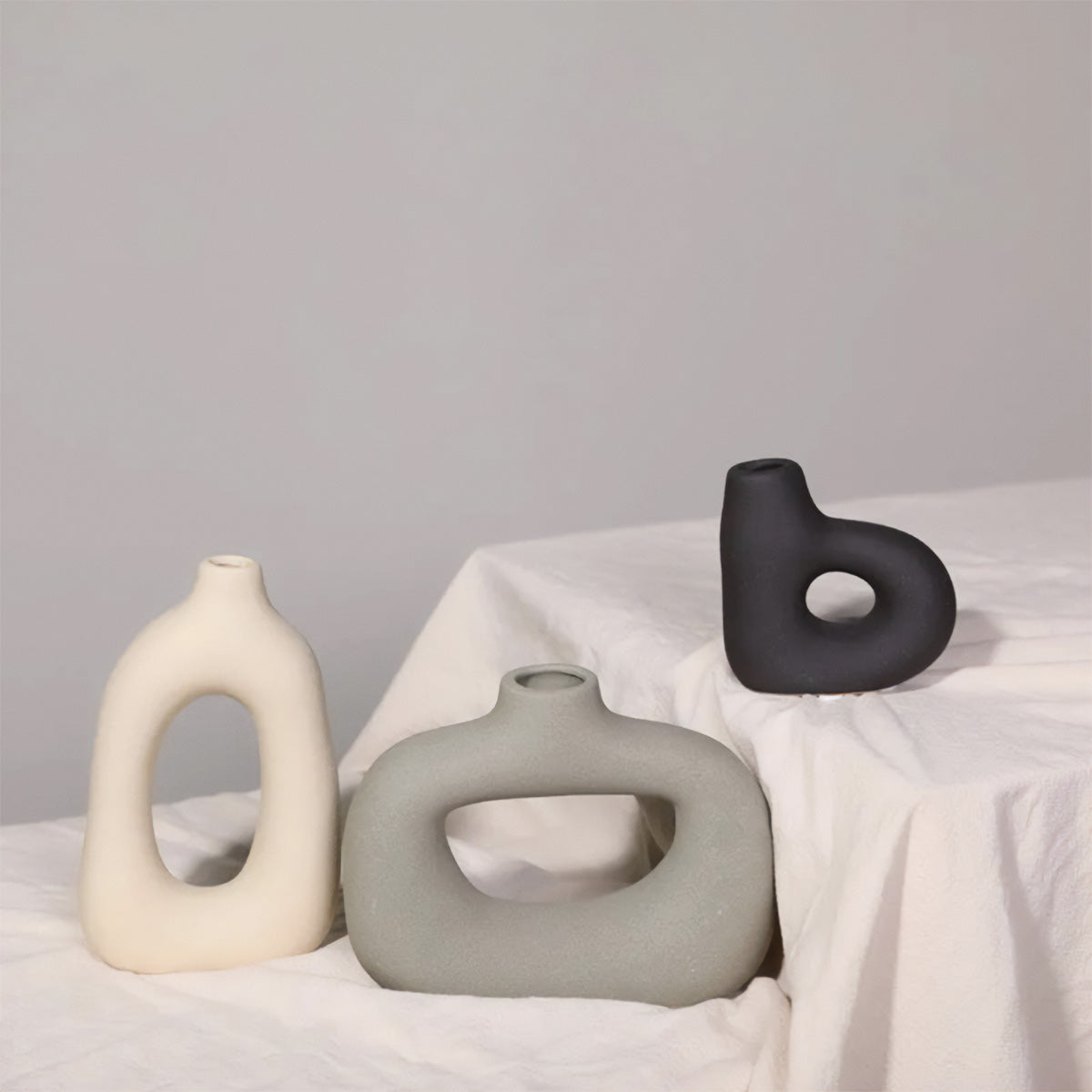 Frosted Vase Collection - Keramisk Bordvas, Ny K klassisk / Post-modern Stil, Hemma-kontor Dekoration | Veska