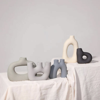 Frosted Vase Collection - Keramisk Bordvas, Ny K klassisk / Post-modern Stil, Hemma-kontor Dekoration | Veska