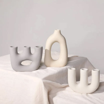 Frosted Vase Collection - Keramisk Bordvas, Ny K klassisk / Post-modern Stil, Hemma-kontor Dekoration | Veska