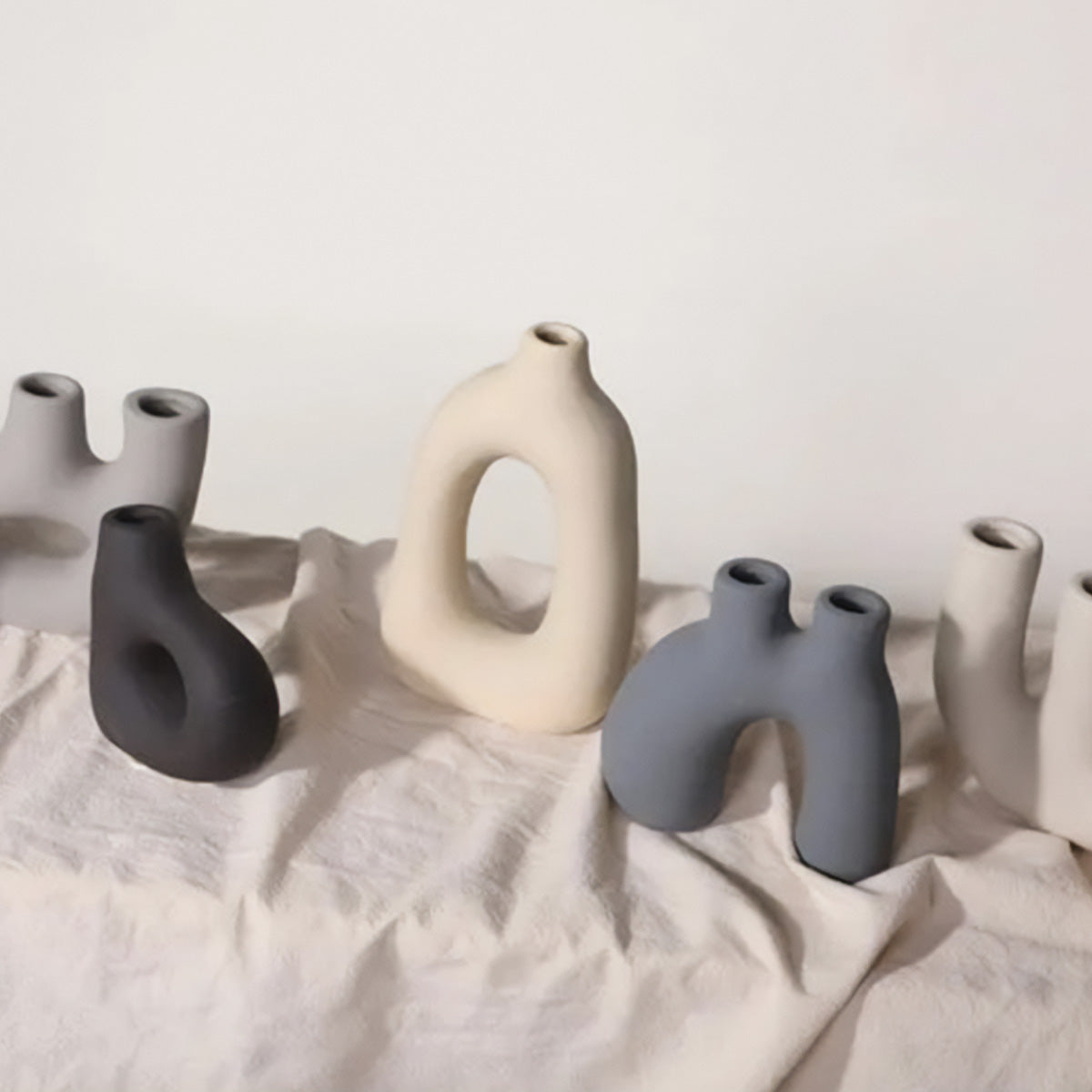Frosted Vase Collection - Keramisk Bordvas, Ny K klassisk / Post-modern Stil, Hemma-kontor Dekoration | Veska