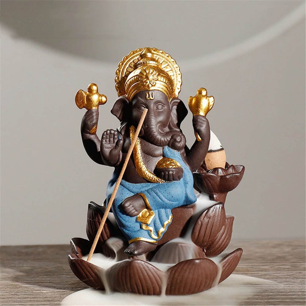 Ganesha Backflow Rökelsebrännare | Veska Blå