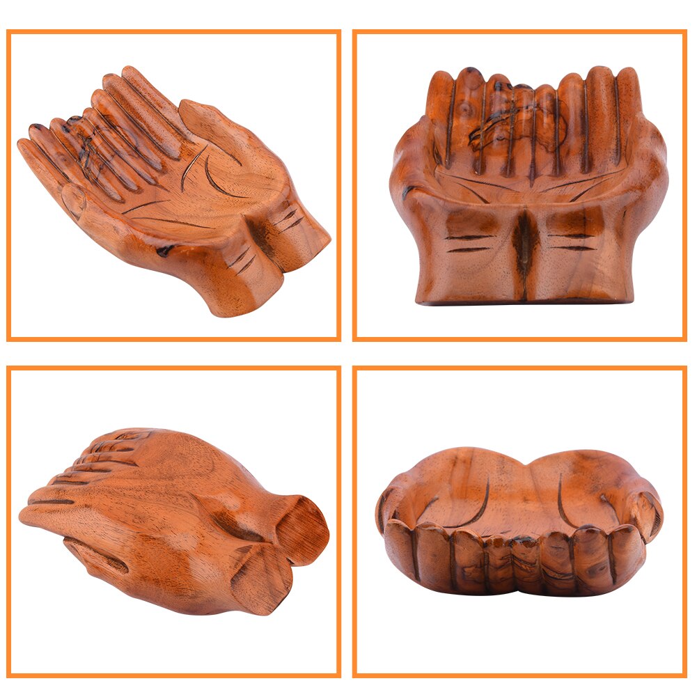 Ge Praying Wooden Carved Hands Candy Holder Heminredning | Veska