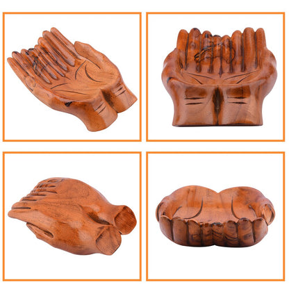Ge Praying Wooden Carved Hands Candy Holder Heminredning | Veska