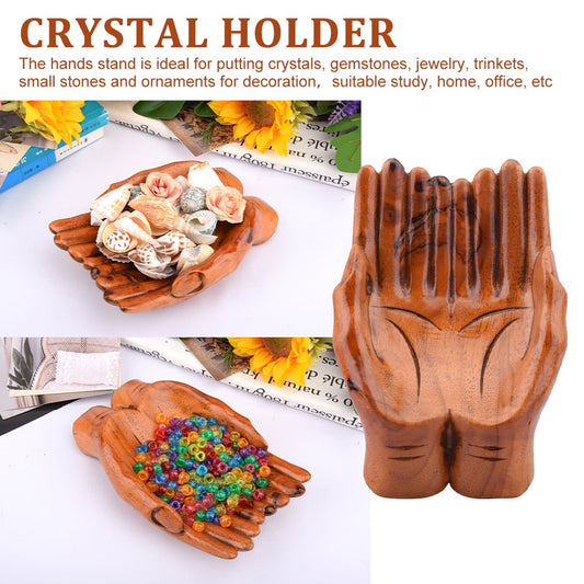 Ge Praying Wooden Carved Hands Candy Holder Heminredning | Veska Standardtitel
