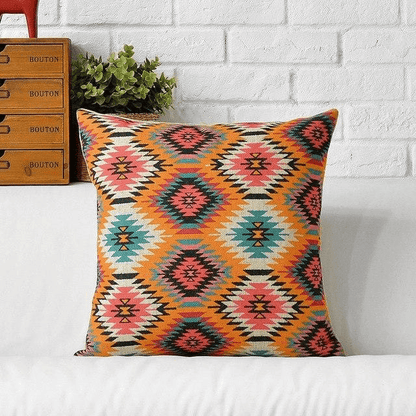 Geometrisk Boho Kuddöverdrag | Veska tunt linneöverdrag 1