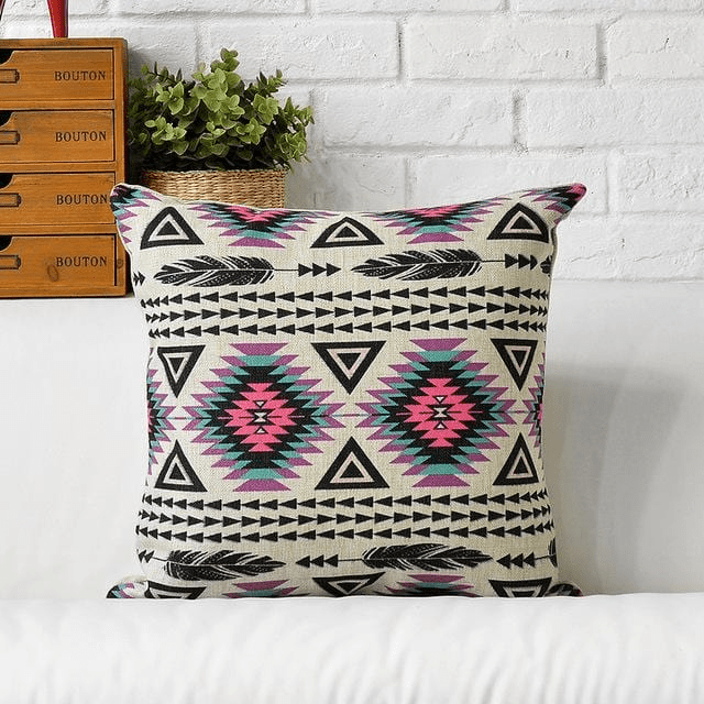 Geometrisk Boho Kuddöverdrag | Veska tunt linneöverdrag 2