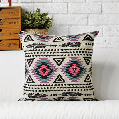 Geometrisk Boho Kuddöverdrag | Veska tunt linneöverdrag 2