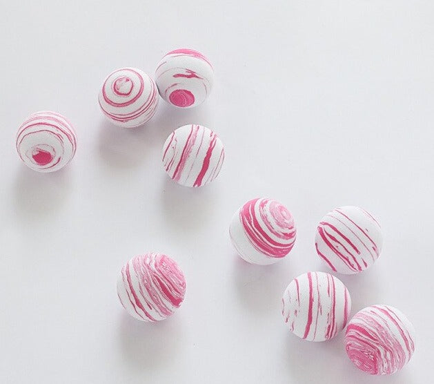 Geometrisk Boll Minimal Heminredning | Veska 10 rosa vita bollar