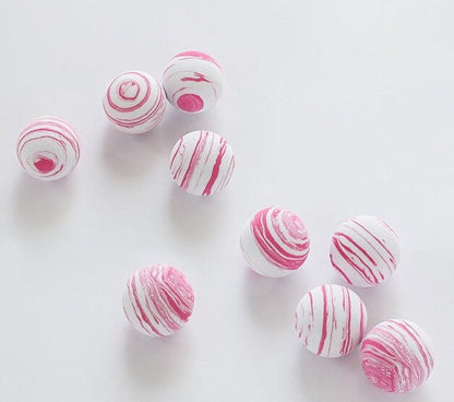 Geometrisk Boll Minimal Heminredning | Veska 10 rosa vita bollar