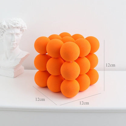 Geometrisk Boll Minimal Heminredning | Veska Rubik Cube Orange
