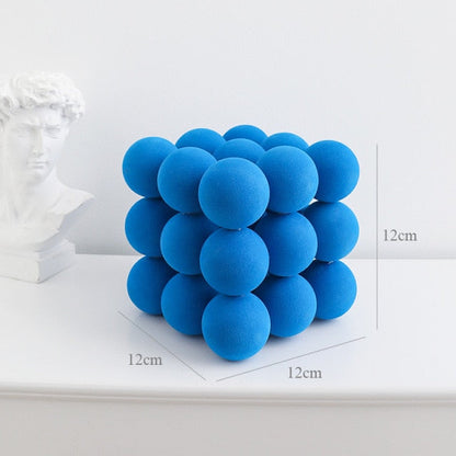 Geometrisk Boll Minimal Heminredning | Veska Rubik Kub Blå