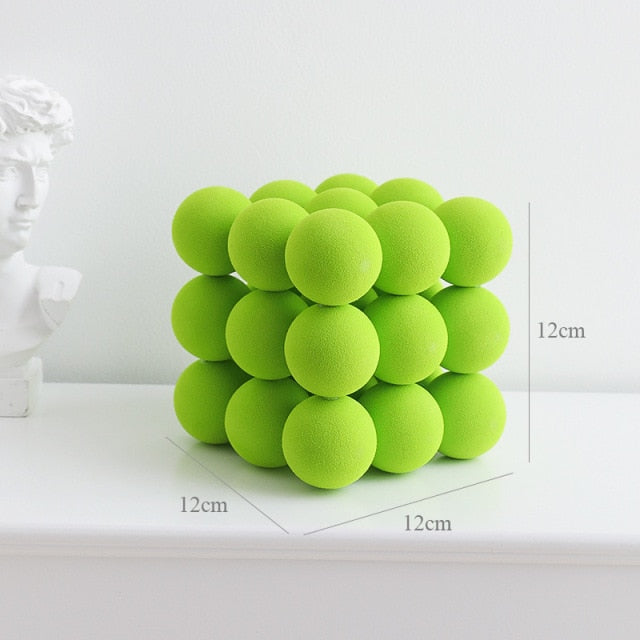 Geometrisk Boll Minimal Heminredning | Veska Rubik Kub Grön