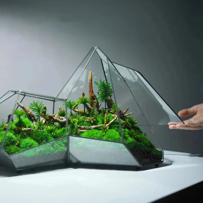 Geometrisk Glas Mossa Planter Terrarium Vas | Veska