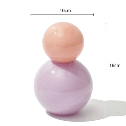 Geometrisk Sfär Glas Vas med Lock | Veska Rosa Lock