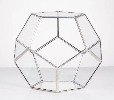 Geometrisk terrarium glasvas | Veska Silver