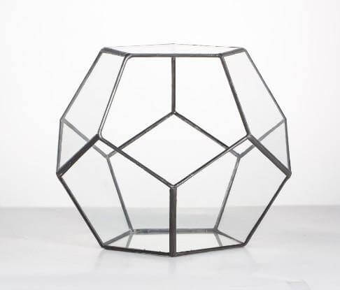 Geometrisk terrarium glasvas | Veska Svart