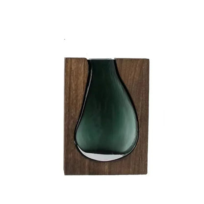 Geometrisk Trä Glas Accent Blomsterkruka | Veska B