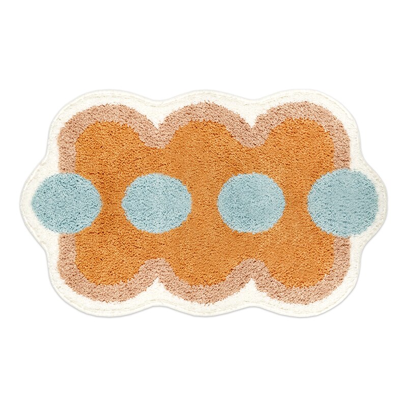 Geometrisk Tufting Badmatta | Veska 50x80cm Orange