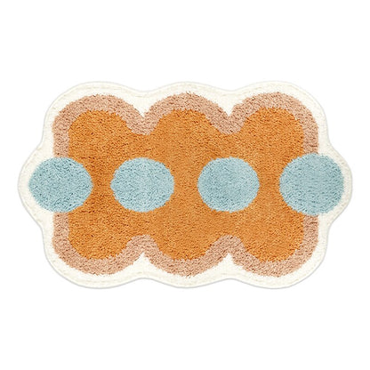 Geometrisk Tufting Badmatta | Veska 50x80cm Orange