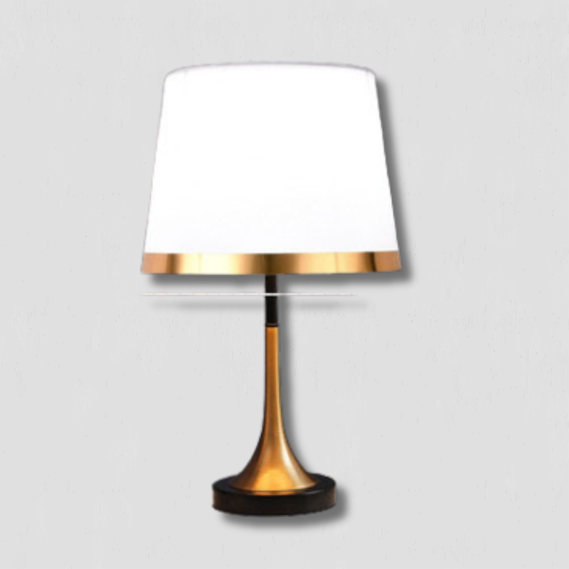 GiltGlow – Elegant Guld och Svart Retro Bordslampa | Veska Vit