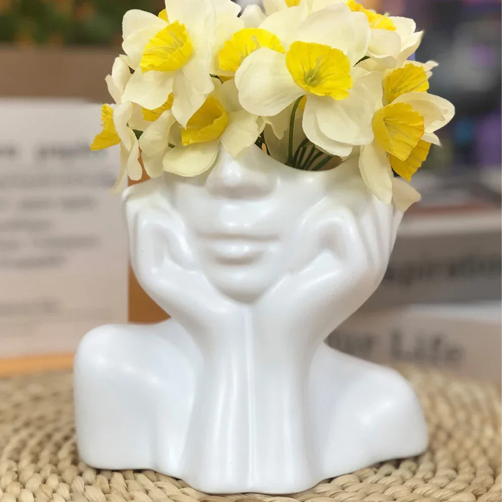 Glad Lycklig Blomkruka Skulptur | Veska
