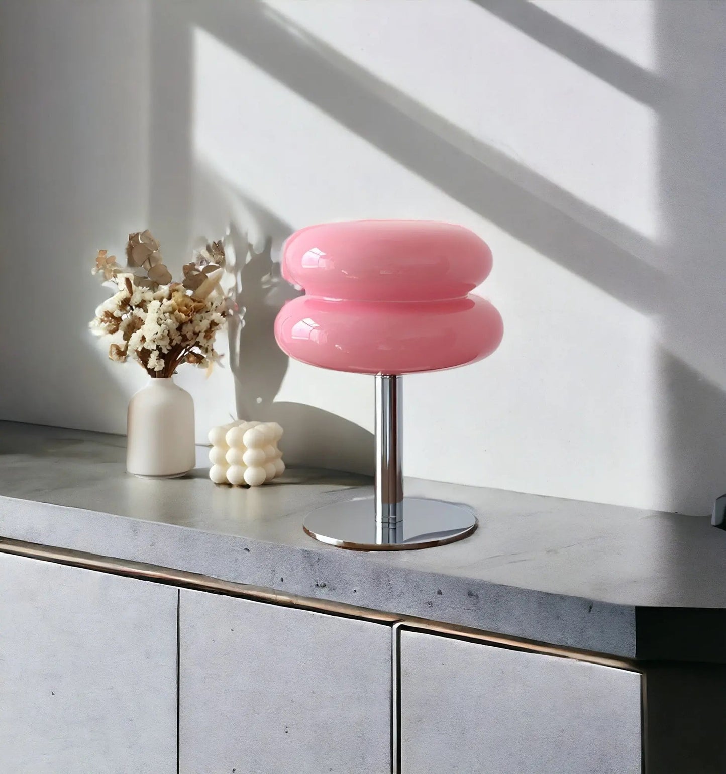 GlamoraLite - Elegant Glastabellampa för Ditt Inre | Veska Rosa