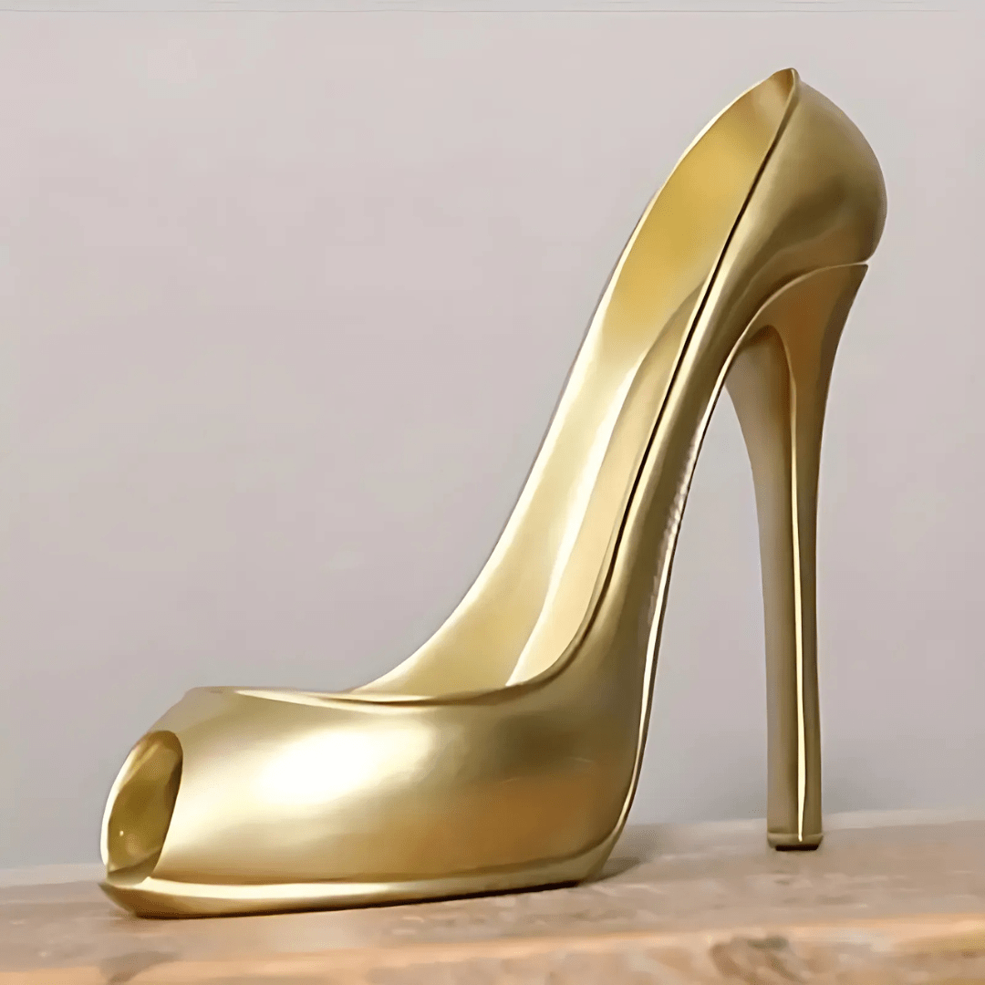 Glamour Heel Vinställ | Veska Guld