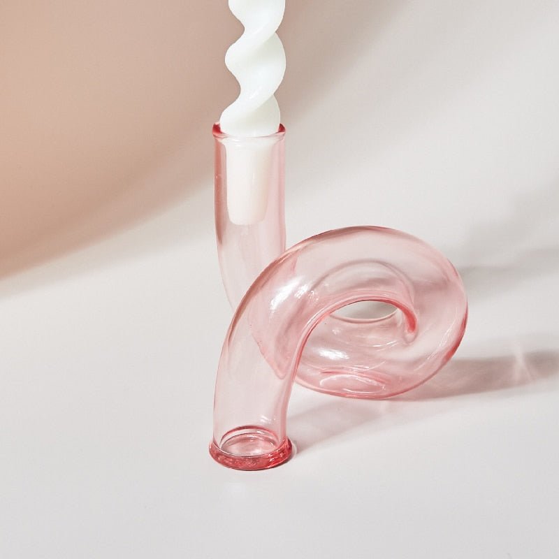 Glas vas ljushållare | Veska Rosa Vas